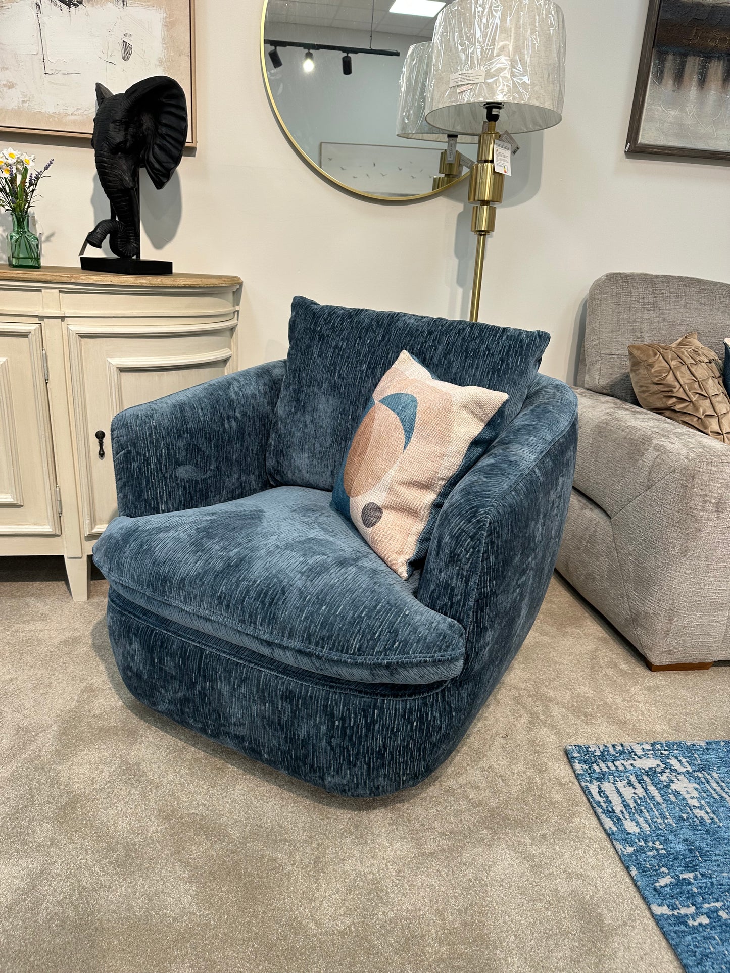 Baggio Navy Swivel Snuggle chair