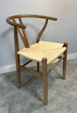 Wishbone rattan seat dining chair