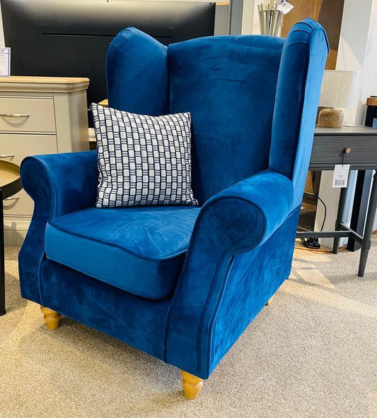 Burton Navy Wing back Chair