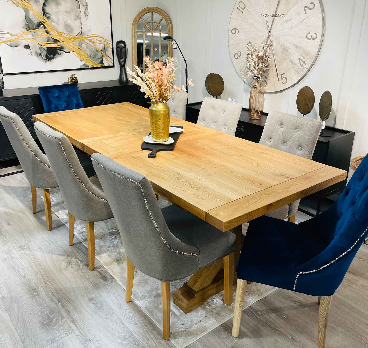 Monastery Double Leaf Oak Dining Table