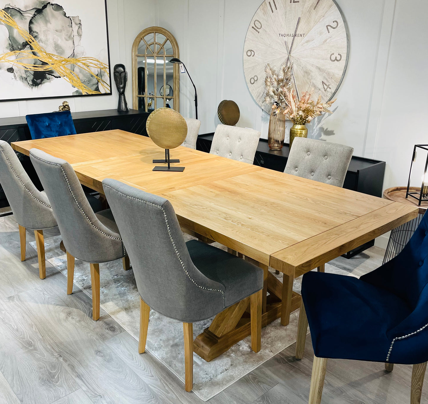 Monastery Double Leaf Oak Dining Table