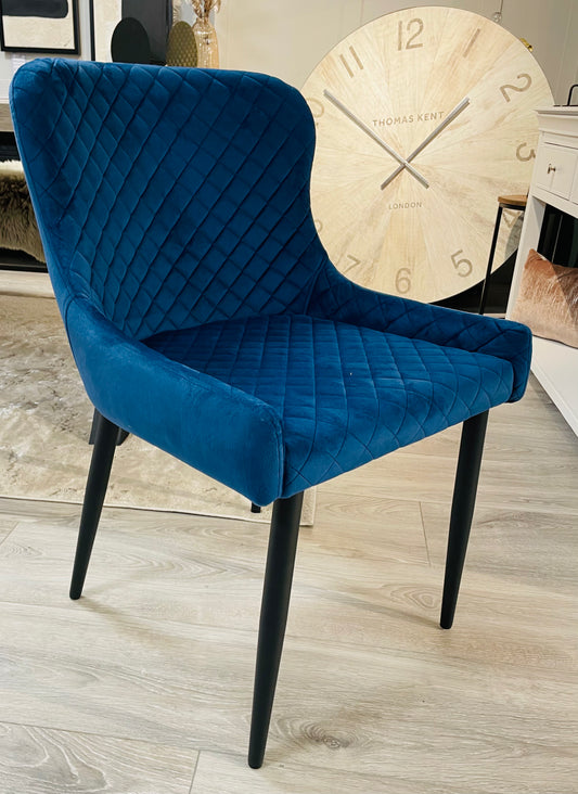 Cuban Navy Quilted Dining Chair
