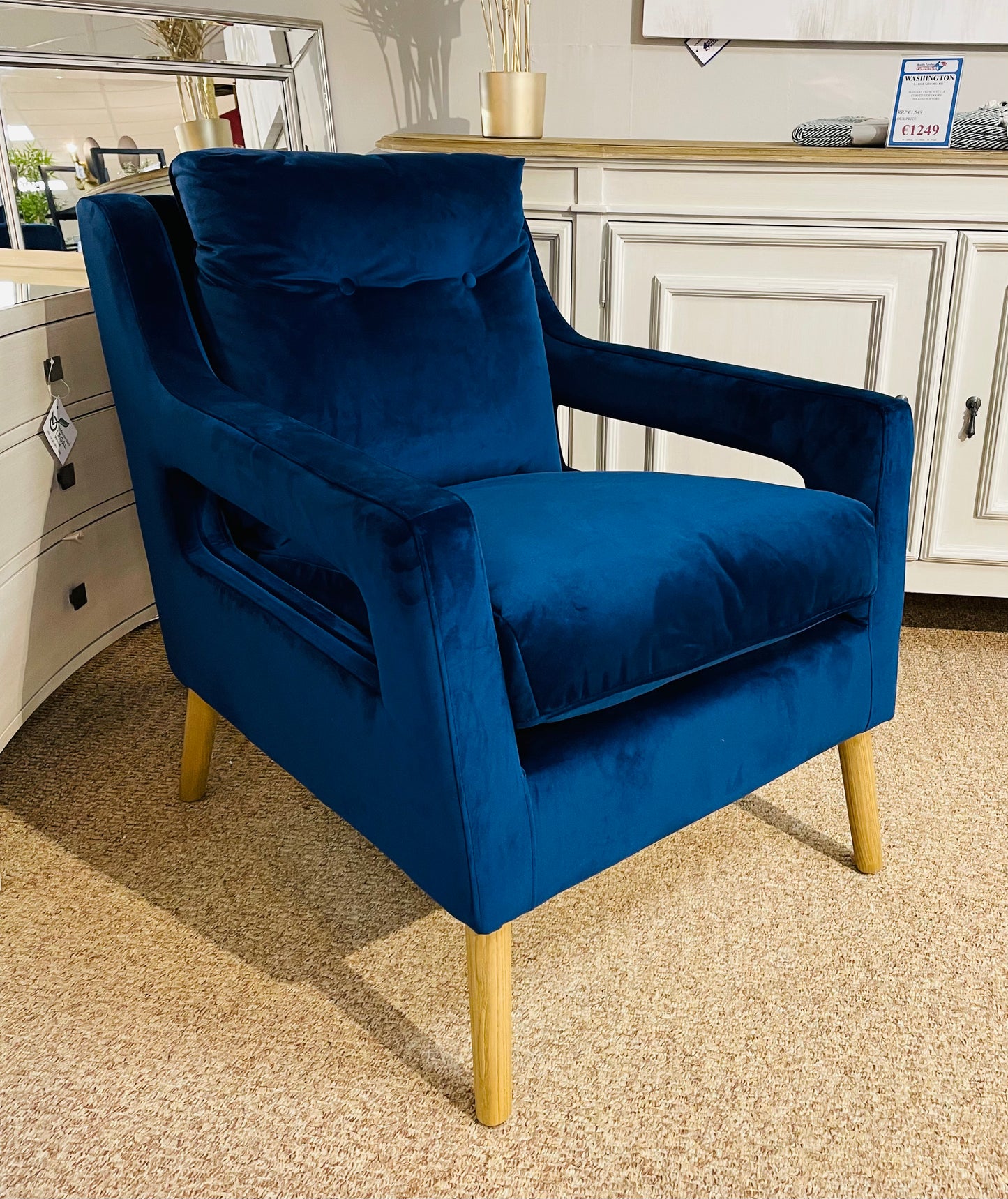 Auston Chair Navy Velvet