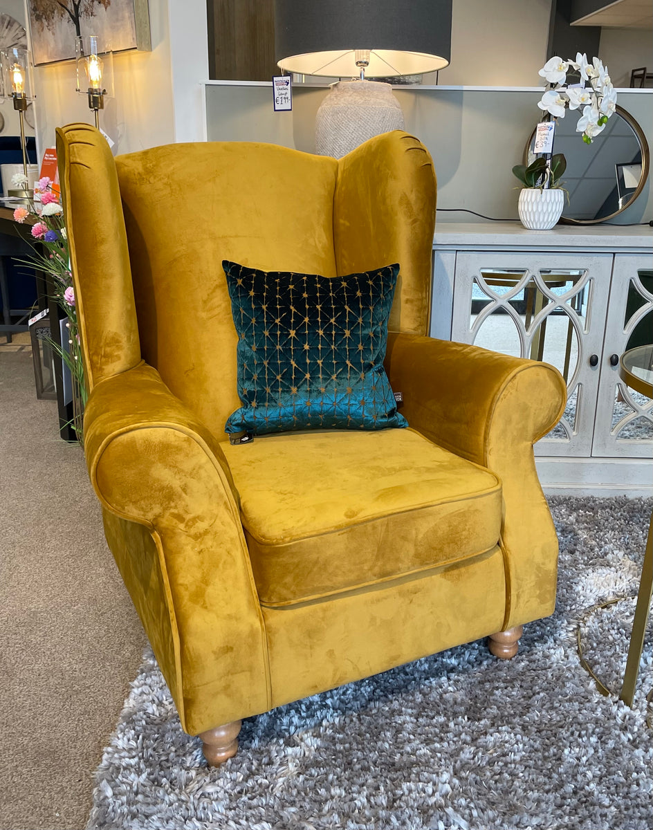 Burton Mustard Wing back Chair