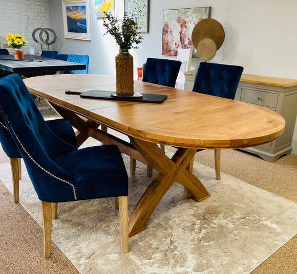 Oval Double Leaf Oak Dining Table