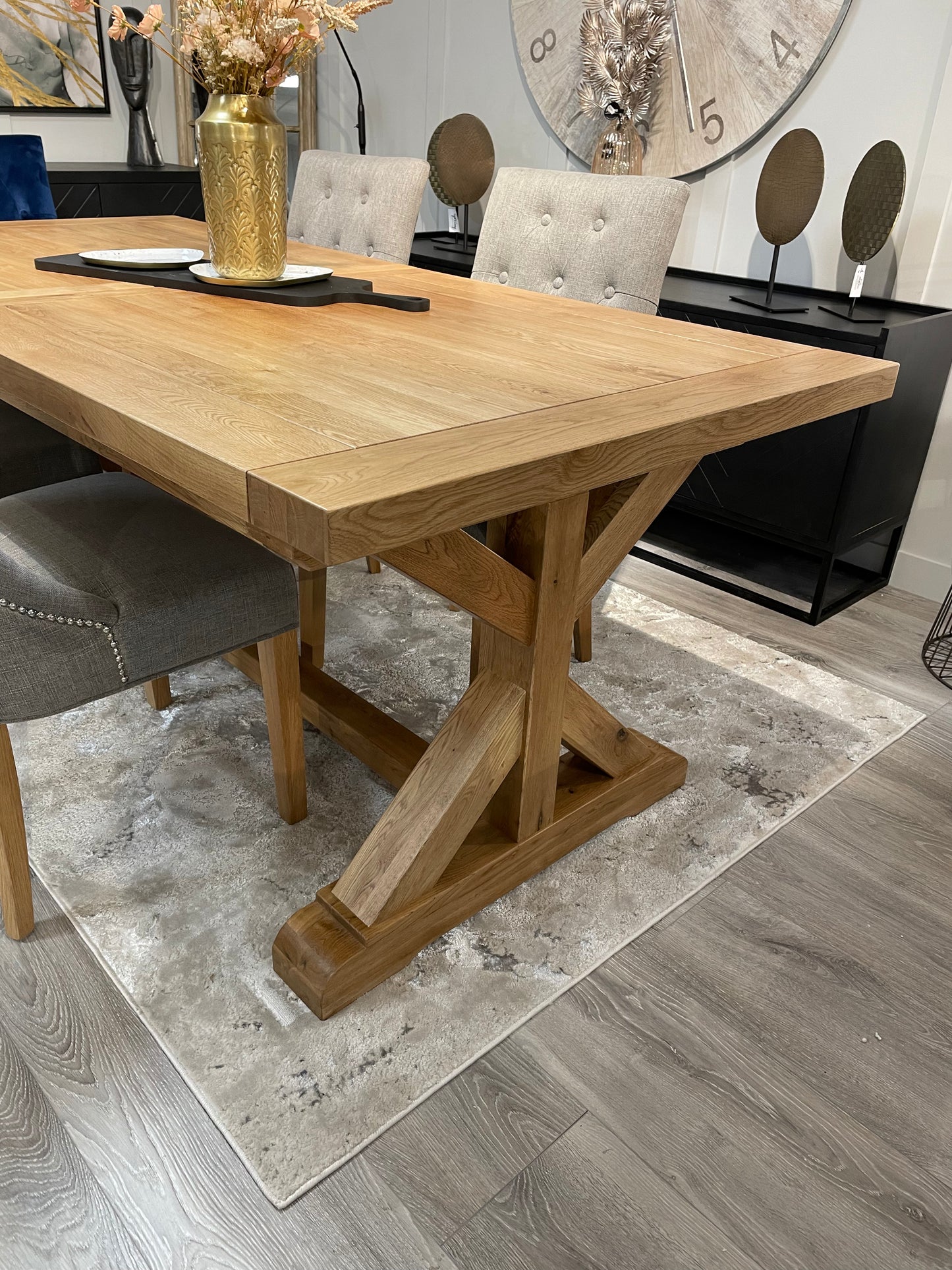 Monastery Double Leaf Oak Dining Table