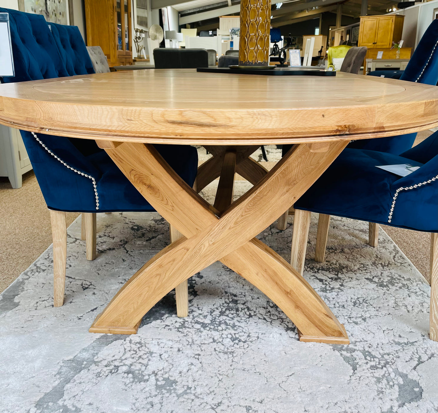 Oval Double Leaf Oak Dining Table
