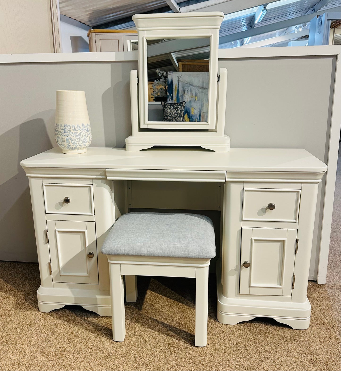 Milan Vanilla Double Dressing Table