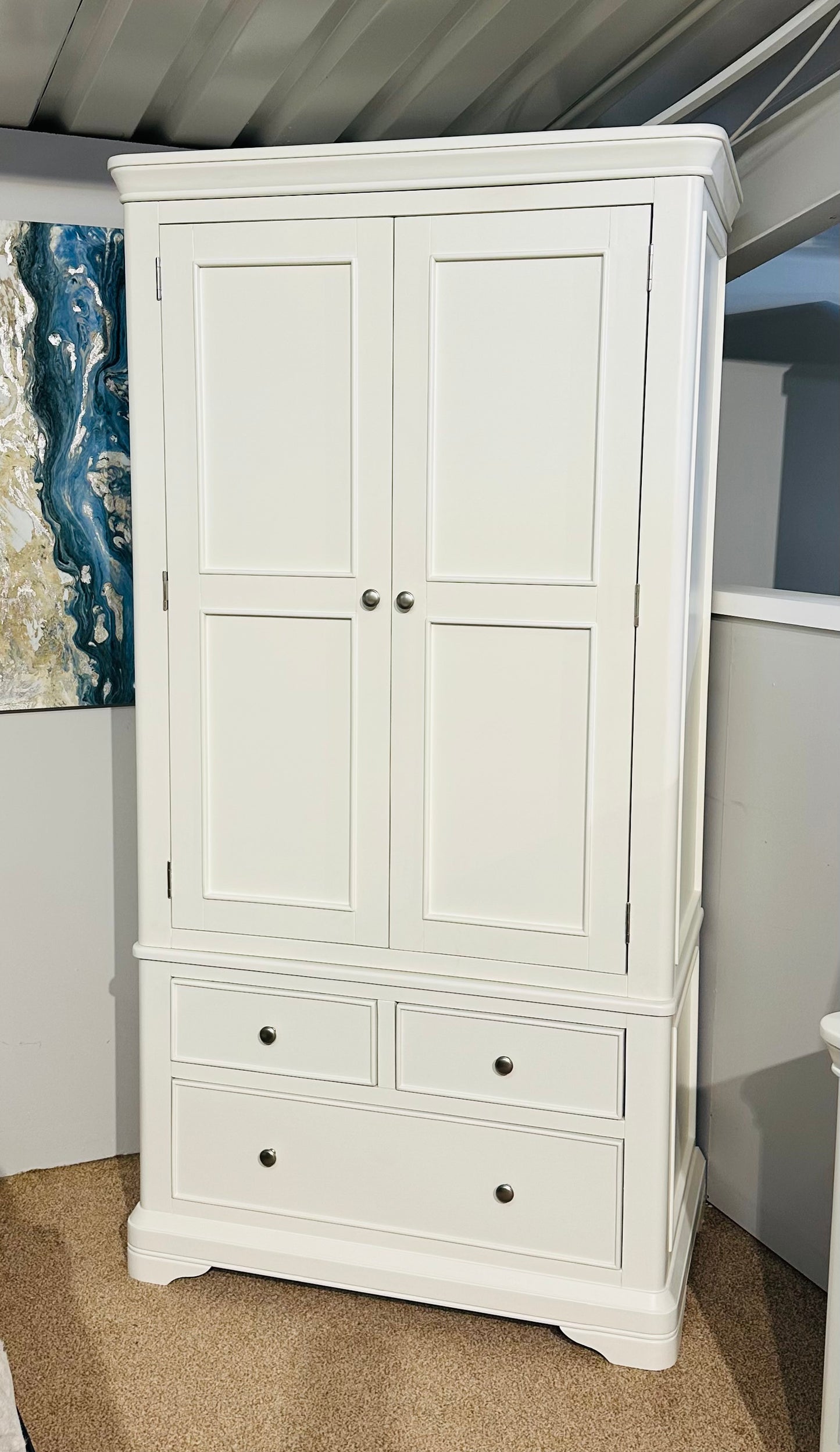 Milan Vanilla 2 Door 2 Drawer Wardrobe