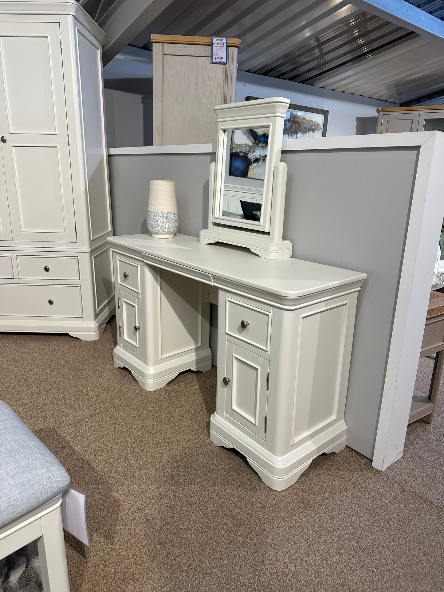 Milan Vanilla Double Dressing Table