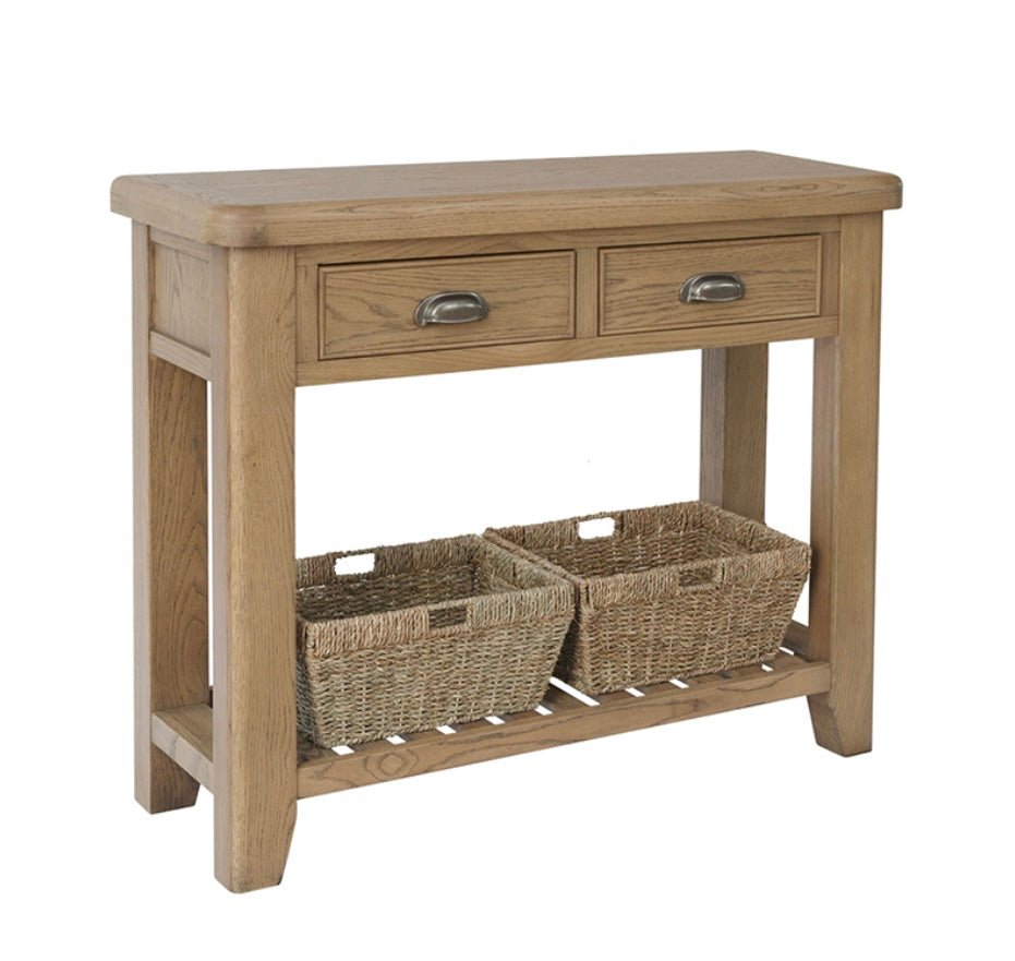 Stamford Oak 2 Drawer Console Table