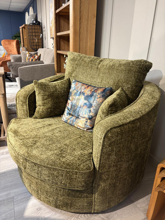 Willow Olive Swivel Snuggle chair