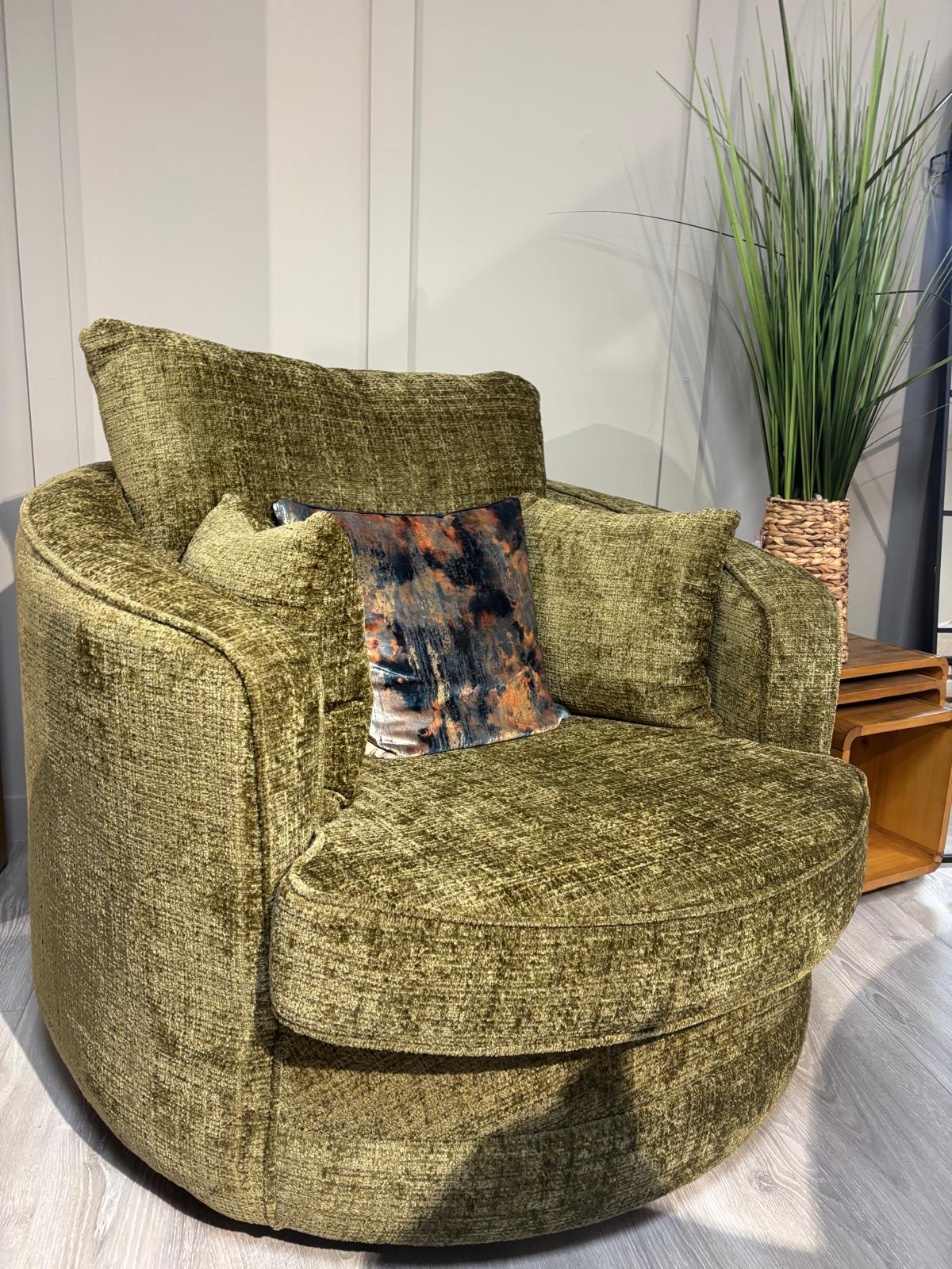 Willow Olive Swivel Snuggle chair