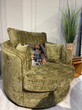 Willow Olive Swivel Snuggle chair