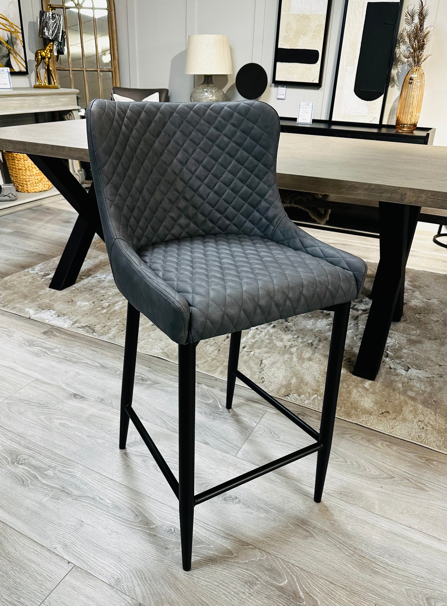Cuban Dark Grey counter stool Keith Taylor Furniture