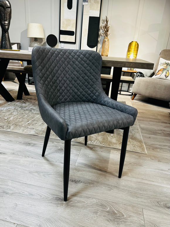Cuban Dark Grey Dining Chair Keith Taylor Furniture