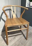 Wishbone solid seat dining chair