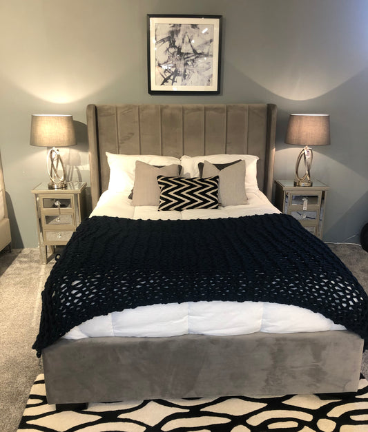 Seinna Grey Fabric bed