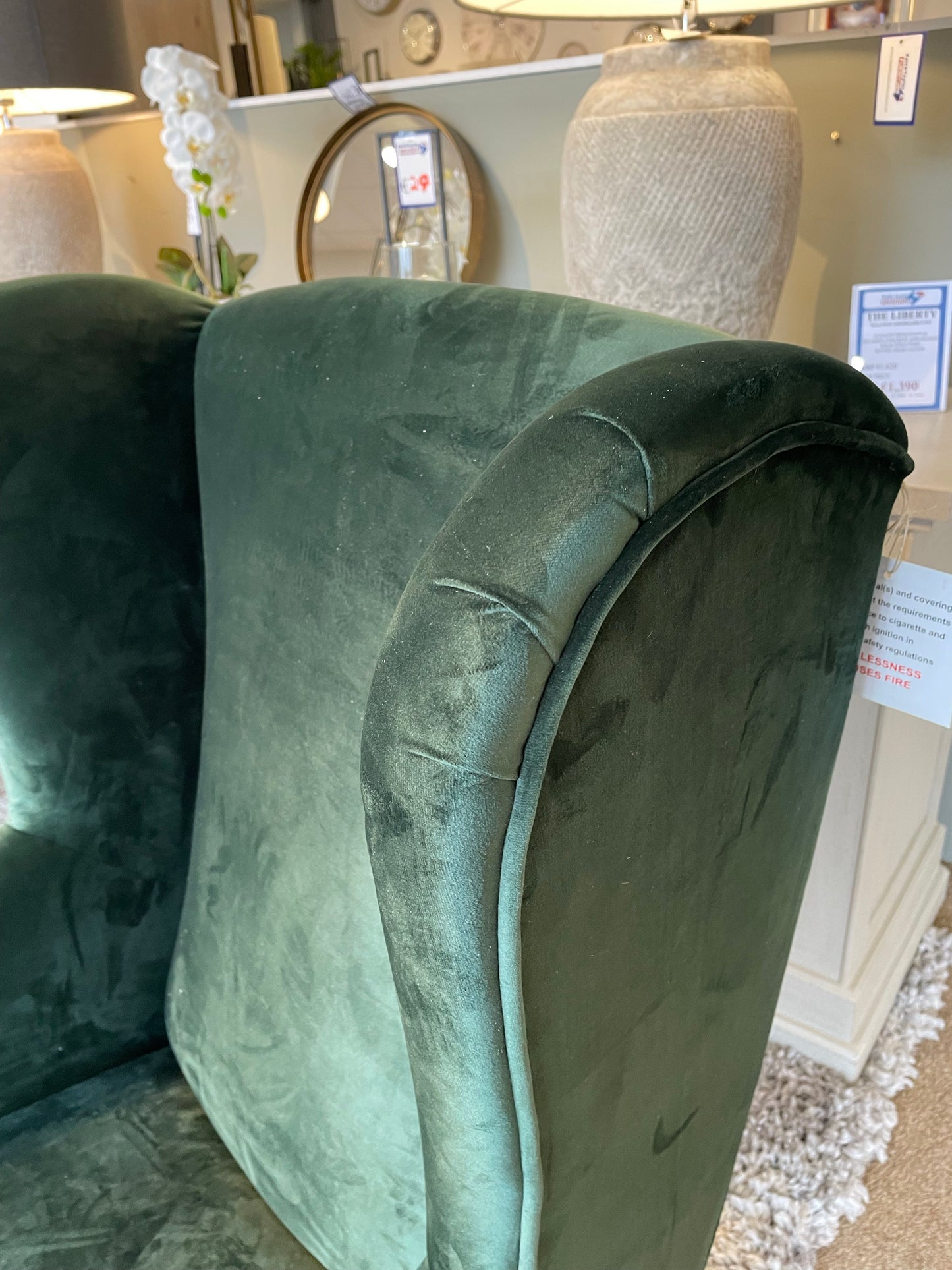 Verono Forest Green Wing back Chair