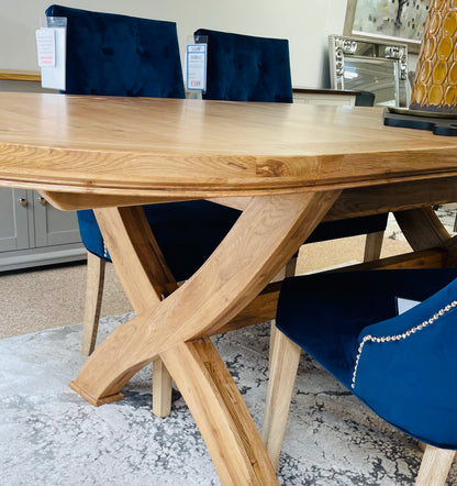 Oval Double Leaf Oak Dining Table
