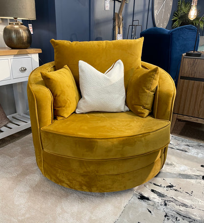 Willow Mustard Swivel Snuggle chair