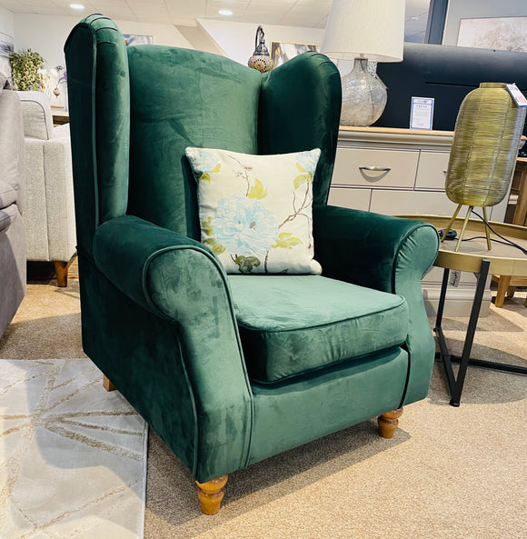Burton Forest Green Wing back Chair