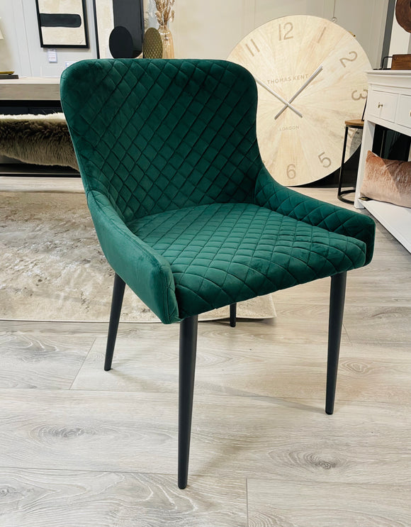 Cuban Green Quilted Dining Chair Keith Taylor Furniture