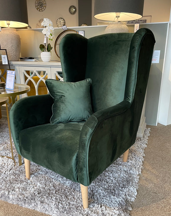 Verono Forest Green Wing back Chair