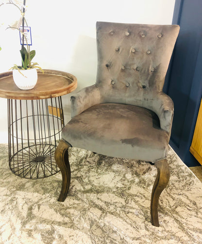 Nicky Grey Velvet Chair