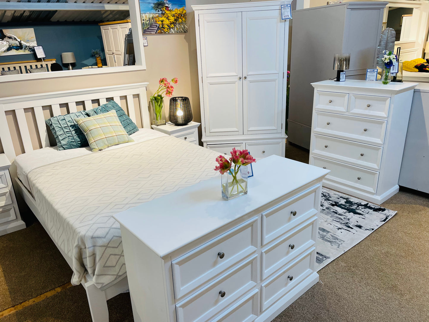 Lucey White Bed Frame