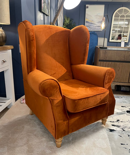 Burton Burnt Orange Wing back Chair