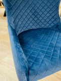 Cuban Navy Quilted Dining Chair