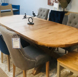 Oval Double Leaf Oak Dining Table