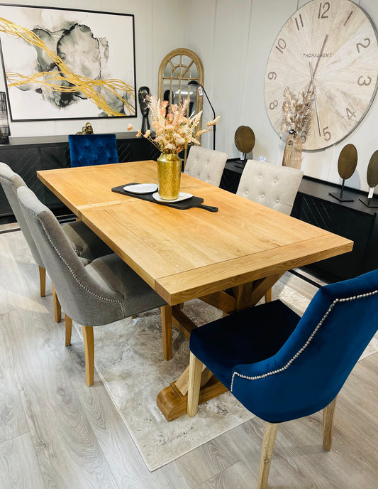 Monastery Double Leaf Oak Dining Table