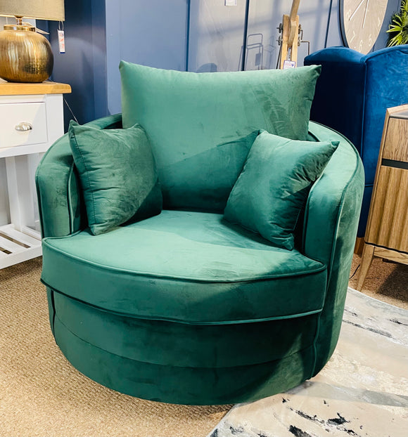 Willow Forest Green Swivel Snuggle chair