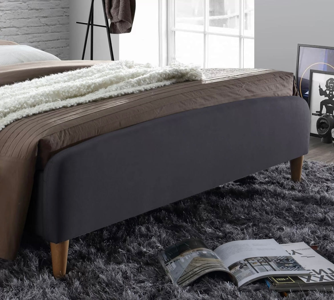 Geneva Dark Grey Fabric bed