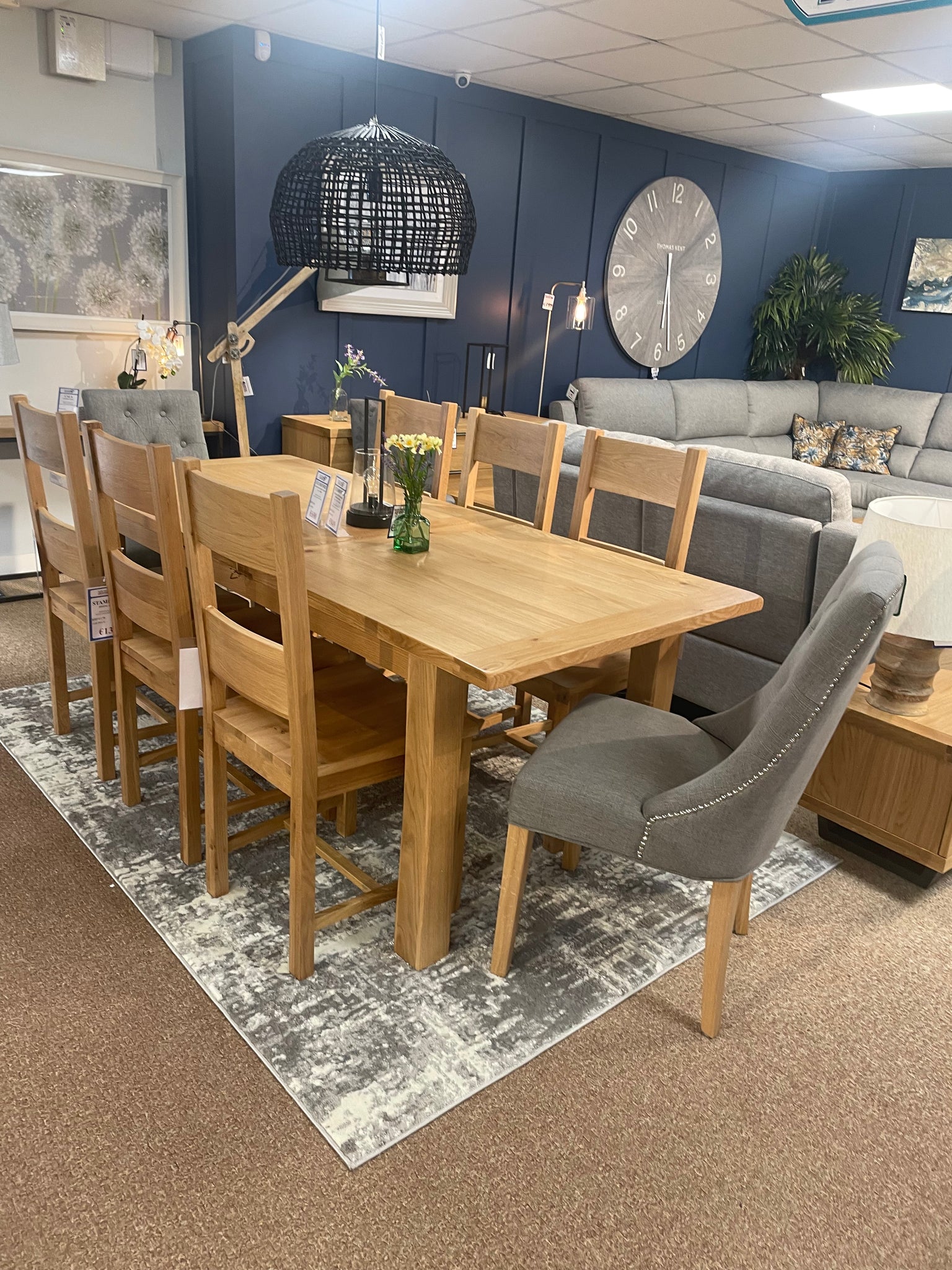 Stamford 1.8 Double Leaf Oak Dining Table Keith Taylor Furniture