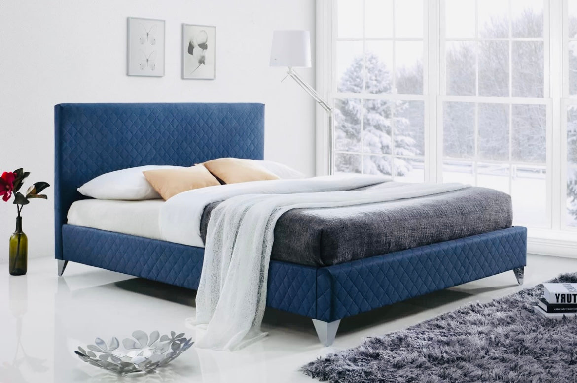 Brooklyn Navey Fabric bed