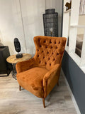 Suzy Burnt Orange Buttoned Back Chair