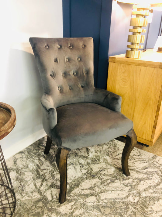 Nicky Grey Velvet Chair