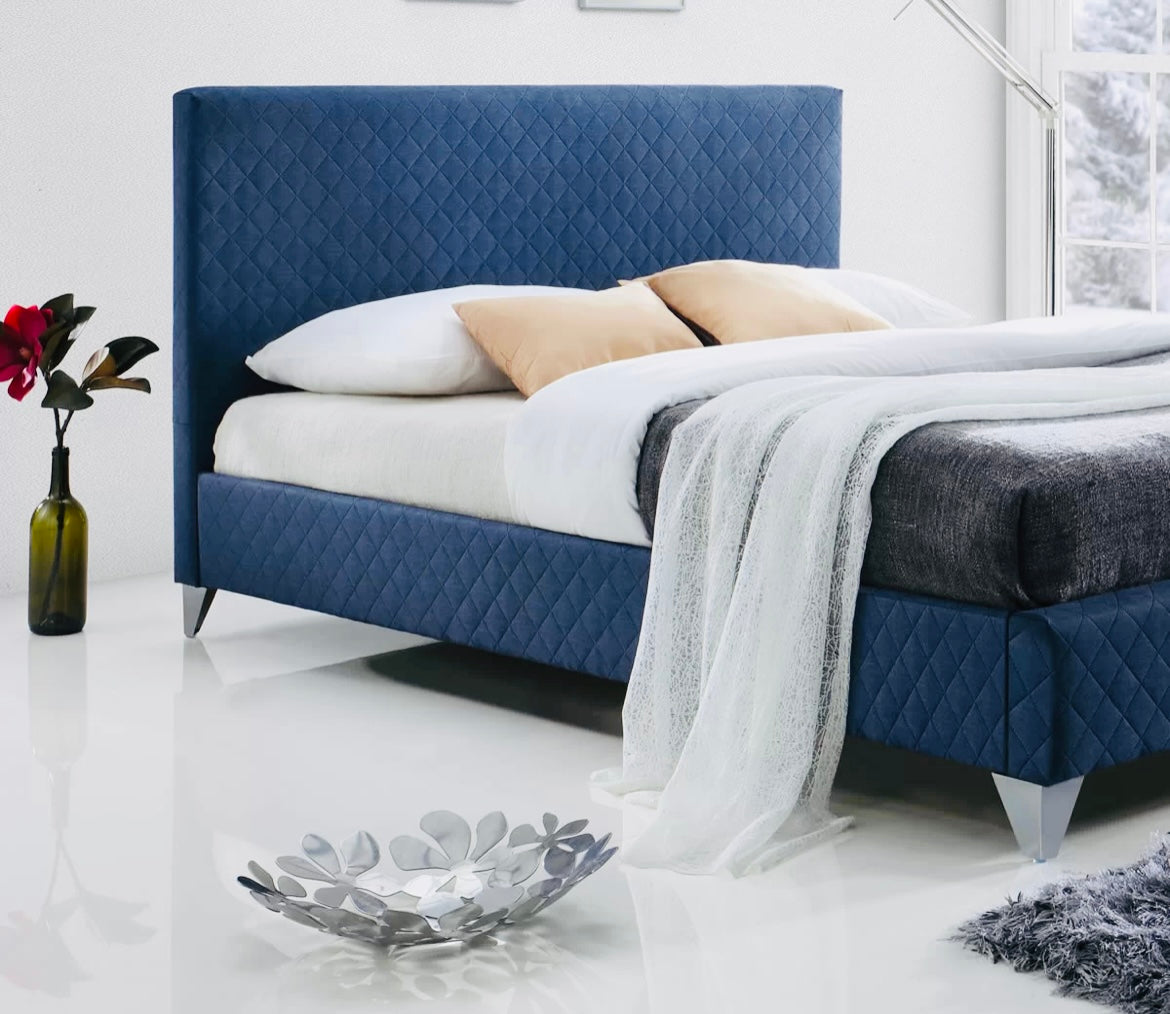 Brooklyn Navey Fabric bed
